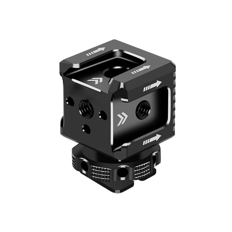 FEICHAO Triple Cold Shoe Mount Adapter Monitor Hot Shoe Extension Seat Mic Fill Light Bracket Holder for DSLR Camera Cage Rig