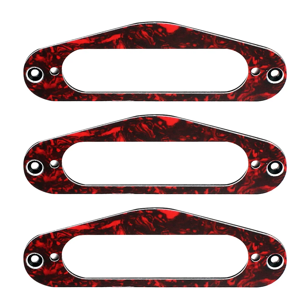 

3 Pcs Guitar Parts and Accessories Pickup Mounting Ring Red Rings Single Coil Electric