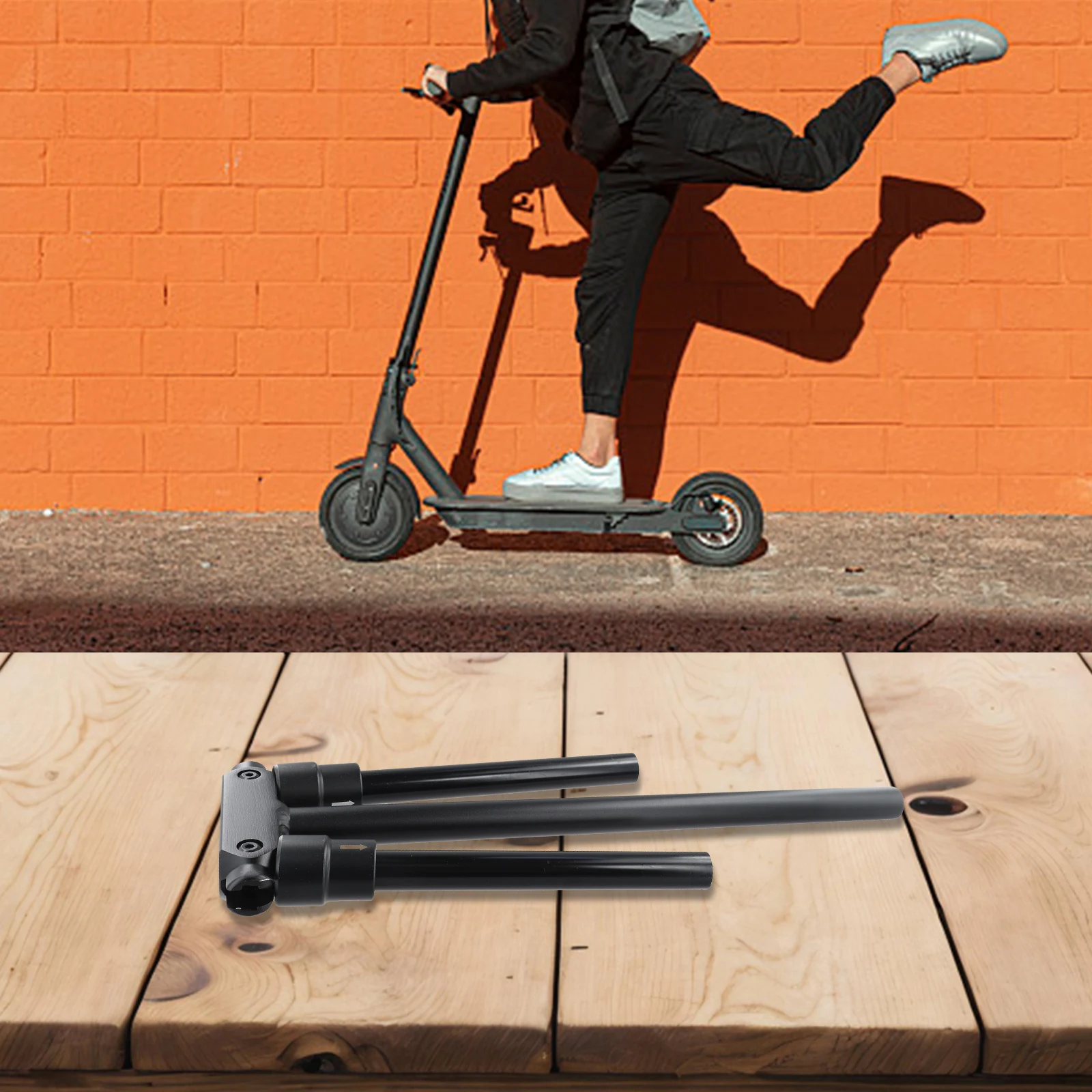 

Черный складной руль самоката, сменная ручка для скутера, высококачественный материал, практичный в использовании, простой в установке