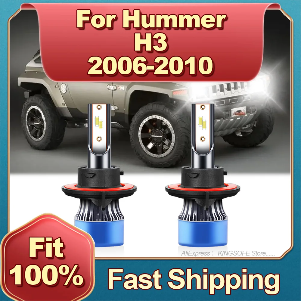 

LED Headlight 180W Bulb Car Lamp 12V 6000K H13 HiLo Beam Double Ball Fan Cooling For Hummer H3 2006 2007 2008 2009 2010