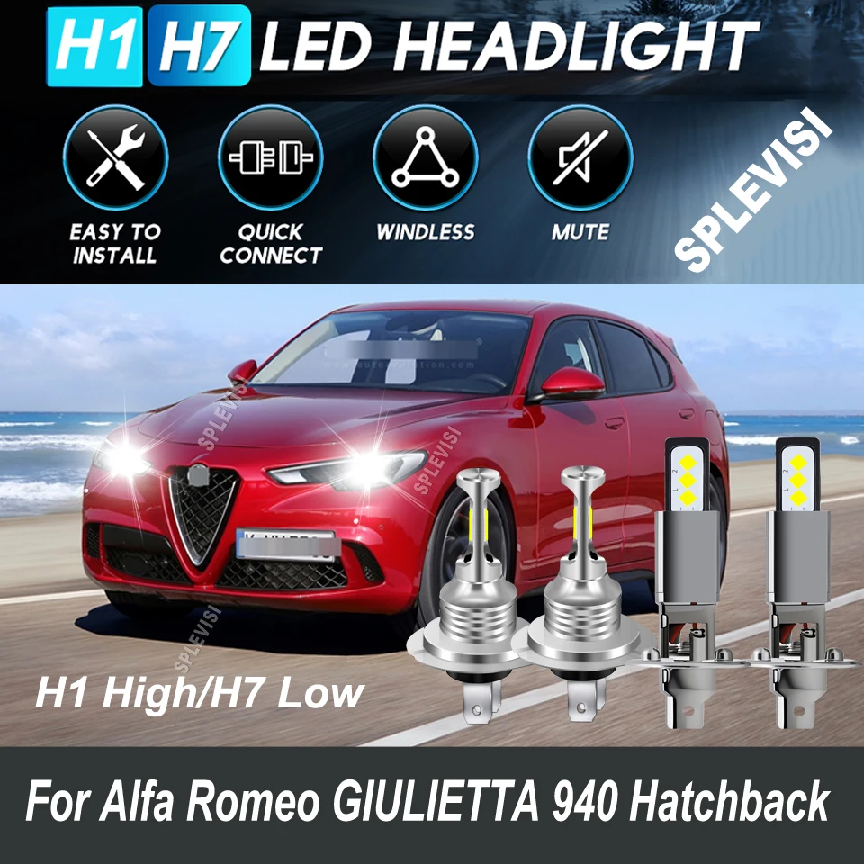 

H1 H7 светодиодные фары высокого и низкого уровня, замена галогенных ламп для Alfa Romeo GIULIETTA 940 хэтчбек 2010 2011 2012 2013 2014-2023
