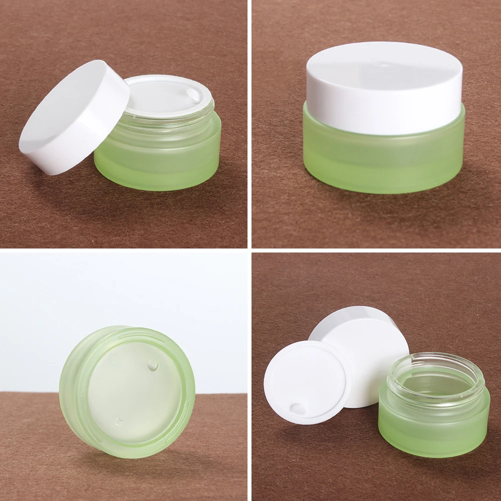 

4pcs Reusable Travel Containers Empty Cream Jars Sample Bottles Screw Makeup Fit Gym Leak Storage