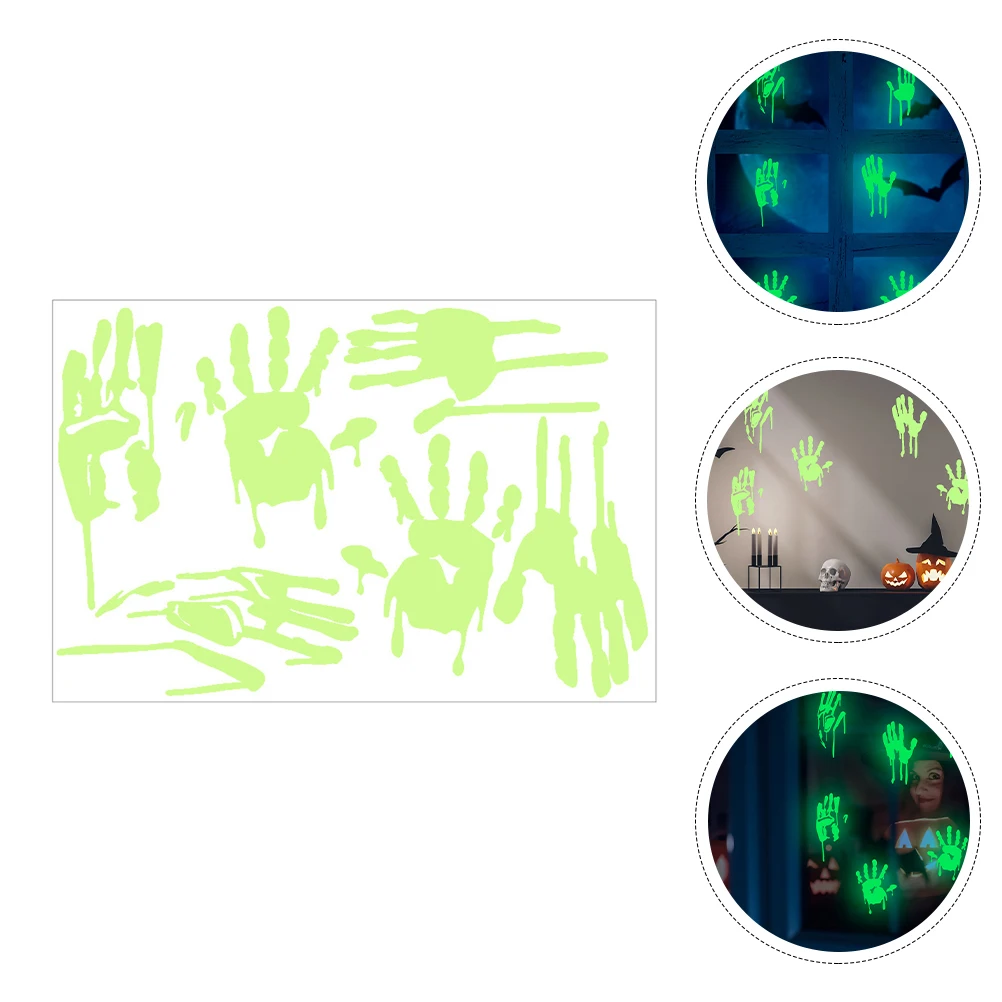 

1 Sheet Halloween Glow In The Dark Bloody Wall Stickers Pvc Luminous Window Decals For Party Decoration Peel Stick