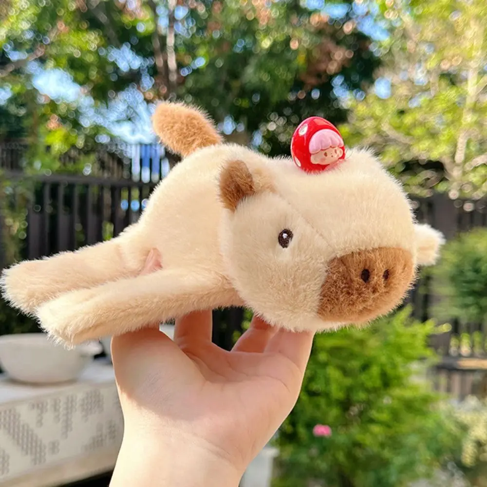 Capybara Knaagdier Slap Armband Serie Simulatie Met Staart Pluche Pop Slap Armband Draaibare Zachte Capybara Pluche Polsband