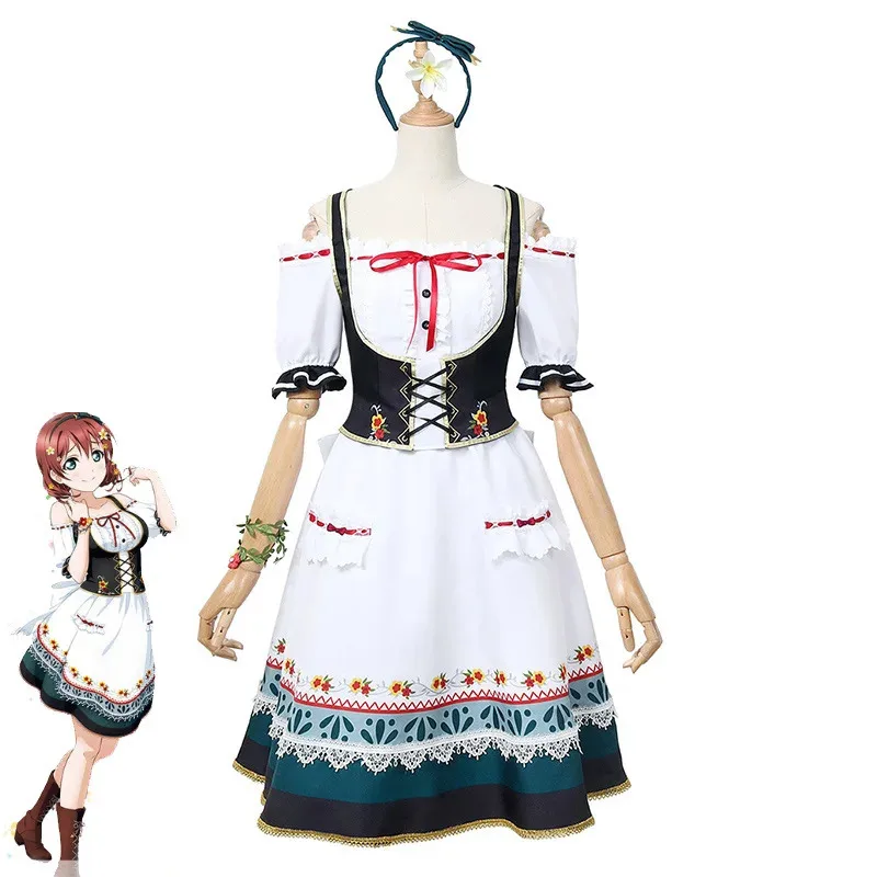 أنيمي الحب لايف! Nijigasaki المدرسة الثانوية المعبود نادي إيما فيردي أزياء تنكرية للنساء فستان خادمة زي الهالوين مصنوع حسب الطلب