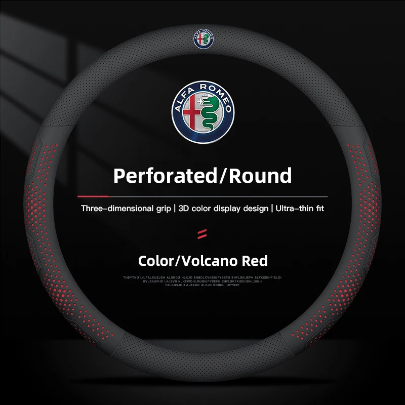 

2026 Hot Alfa Romeo Car Styling Leather Steering Wheel Cover Auto Accessorie For Alfa Romeo 4C 159 166 Spider Giulia Giulietta 1