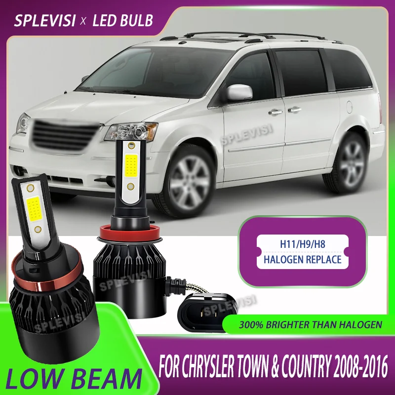 

H11/H8 LED Low Beam Headlight Bulb Fan Cooling 12v IP67 For Chrysler Town & Country 2008 2009 2010 2011 2012 2013 2014 2015 2016