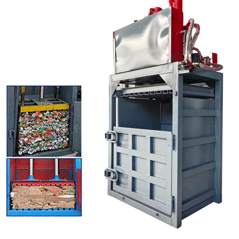 Semi-Automatic Vertical Hydraulic Baler Aluminum Cans Plastic Waste Paper Square Baling Machine 220V Metal Construction YUMO