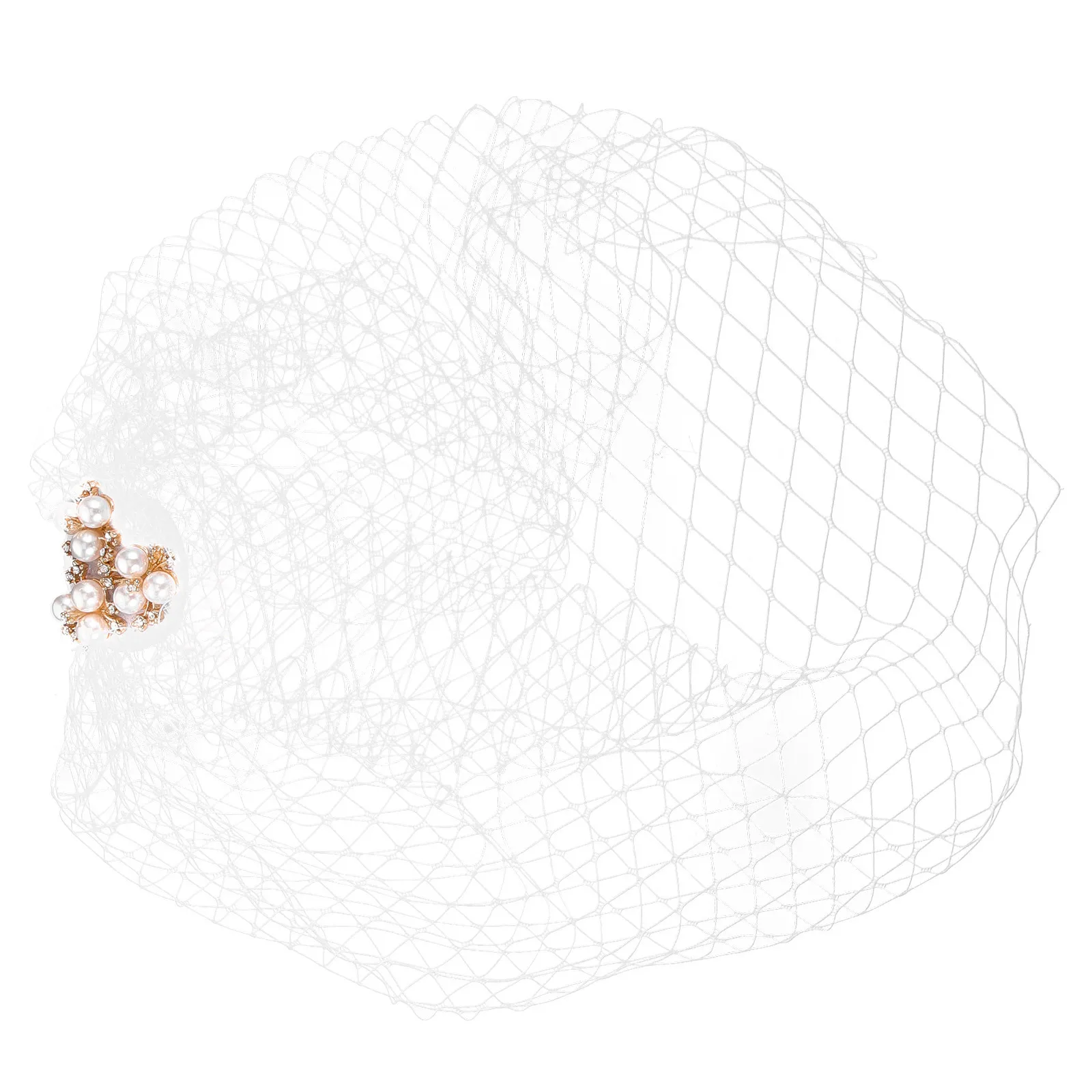 

Wedding Fascinator Hat Bride Pearl Headpiece Bridal Veil Headband Tea Party Headdress Mesh Fascinators for Women Accessory