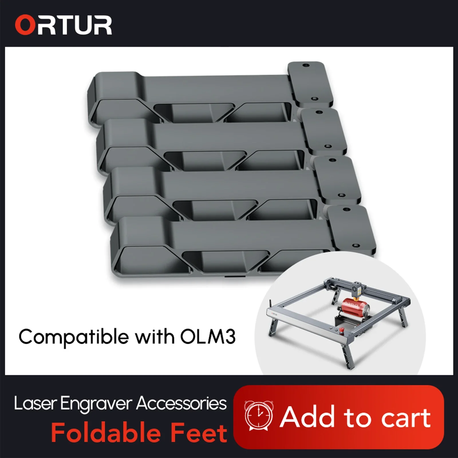 Ortur Laser Master 3 Engaver Accessories Foldable Feet Lift Device for Ortur Laser Master 3 Upgrading Spare Parts