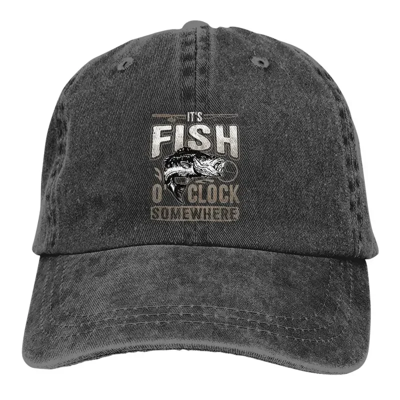 Y2K It'S Fish O'Clock Somewhere Baseball Cap Men Hats Women Visor Protection Snapback Carp Fishing Fisher Caps