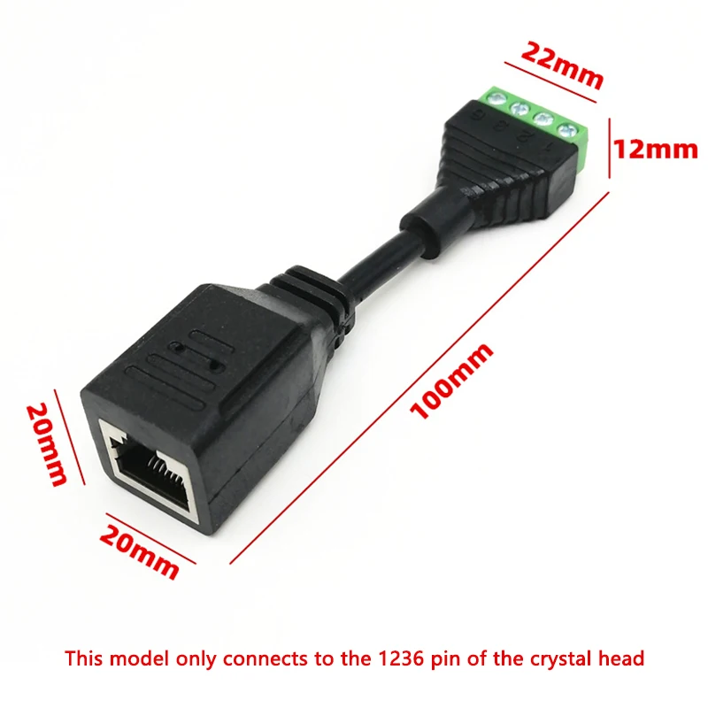 2 قطعة RJ45 إلى 4pin محطة RJ45 أنثى محطة كتلة كريستال رئيس محطة كتلة خالية من الضغط كريستال رئيس صافي كتلة نهاية