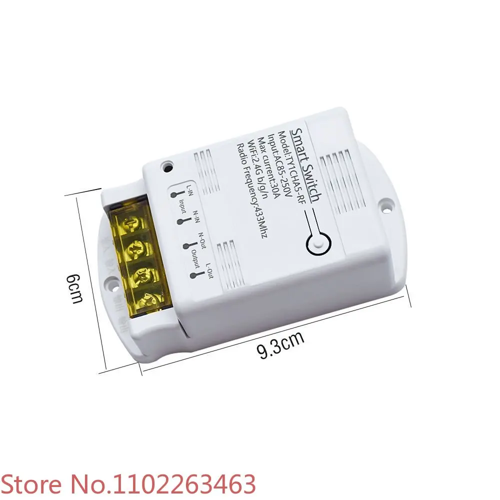 5Pcs Smart Wifi Voice Afstandsbediening Schakelaar Retrofit High-Power 30A Aan-uit Apparaat Rf 433M