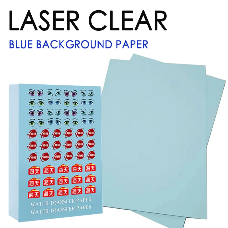 Factory High Quality Quality Blue Paper Display White A4 Clear Transparent Laser Water Slide Decal Paper Transfer Paper Print