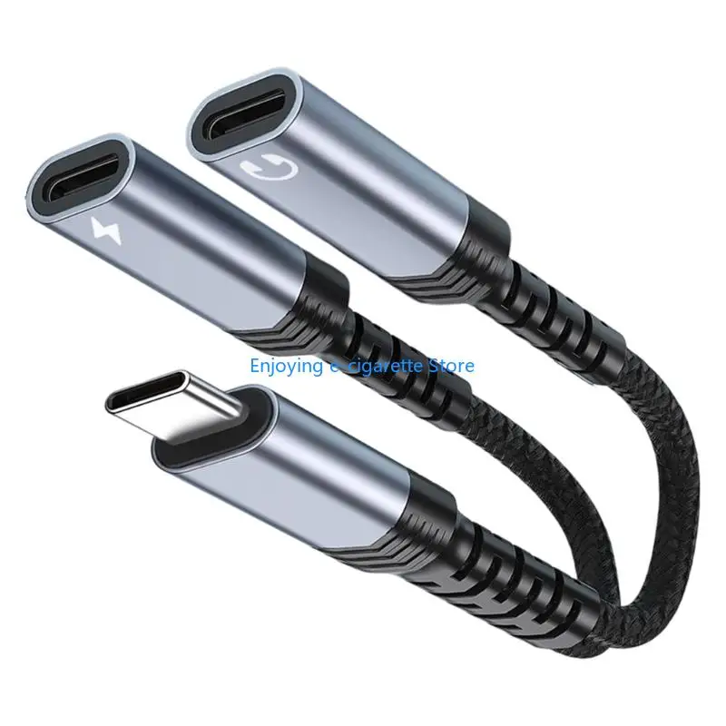 Tragbarer USB-C-Höradapter mit geflochtenem geteiltem Kabel, Kabel-Headset-Zugang für Musik, Anrufe und Reisen Y4QF – Detail 8