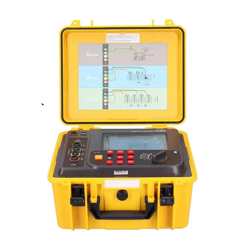 ETCR3100C Earth Resistance Meter 30kΩ Soil Resistivity Tester 9000kΩm 2/3/ 4wire IP65 Protection Grounding Voltage AC 600V