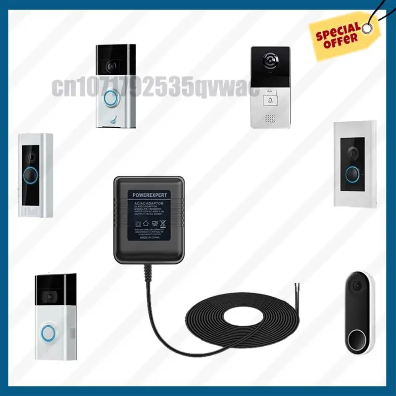 -A89Z جرس باب يتضمن شاشة عرض فيديو شاحن الحبل 18 فولت تيار متردد 500 مللي أمبير لجرس باب يتضمن شاشة عرض فيديو Pro/2 ، محول جرس الباب Zmodo