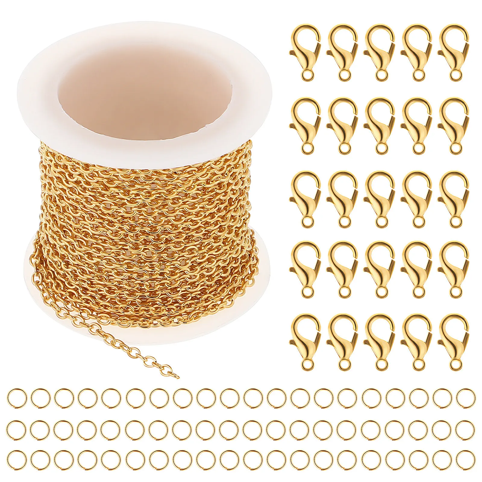 1Set Lobster Clasp Chain Kit for DIY Jewellery Making