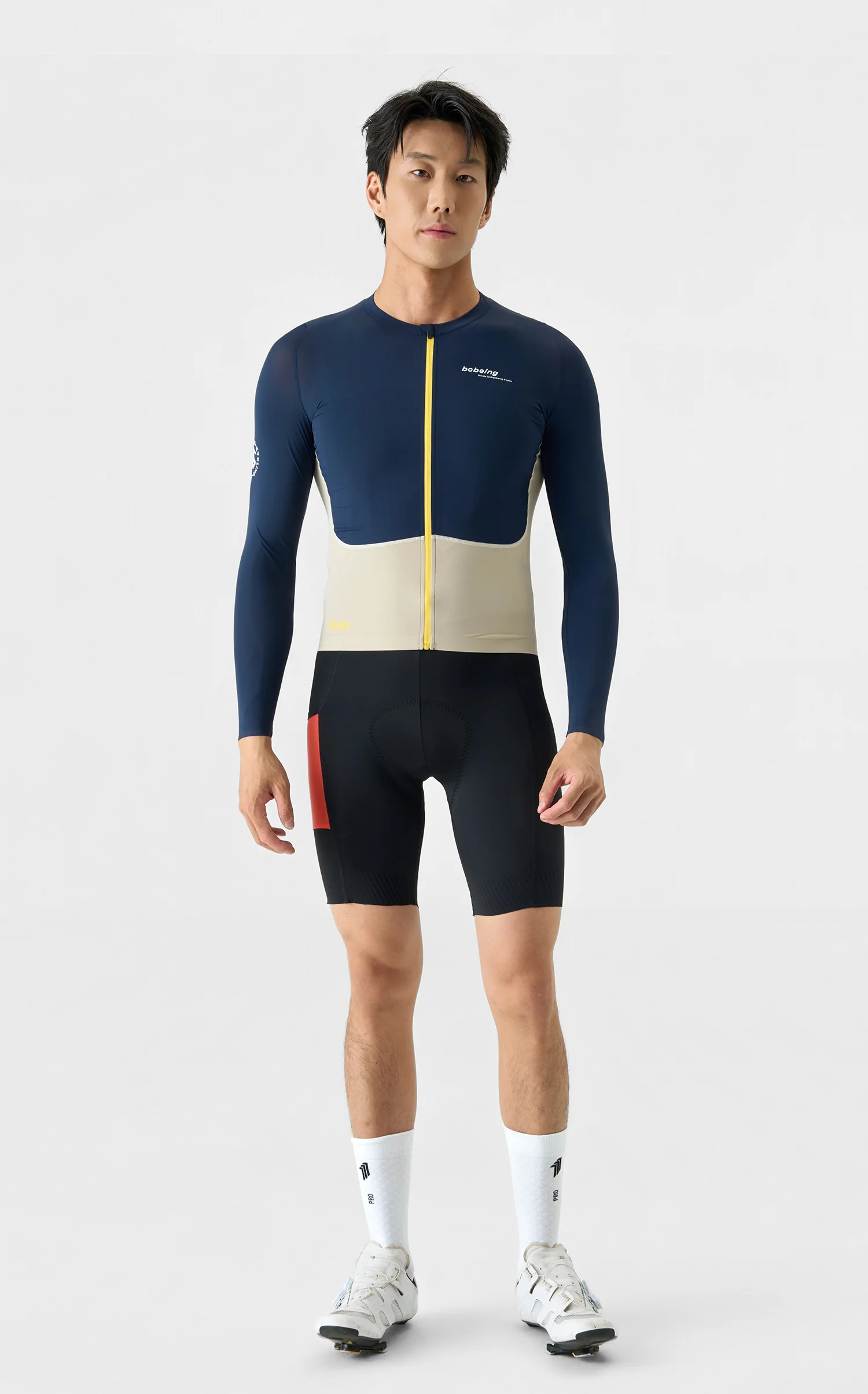 BCBE-ING Herren-Radtrikot, langärmelig, leichtes, atmungsaktives Material, passgenaue Ärmelbündchen, Rennsport-Design, aerodynamisches Radtrikot, Fahrradoberteil. – Detail 12