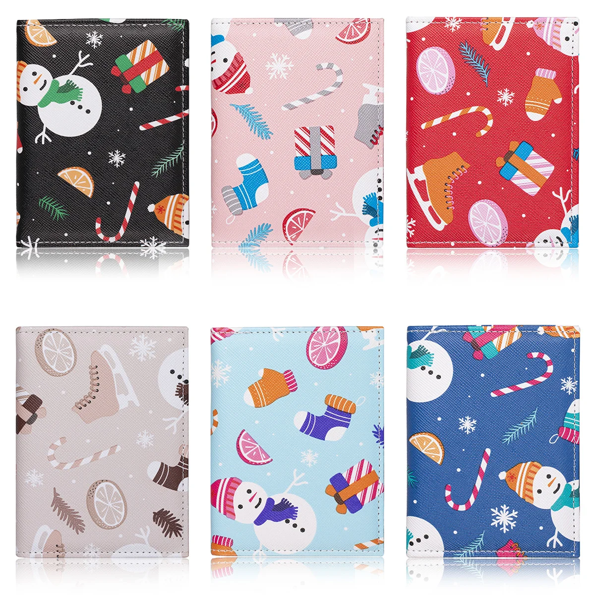 Cartoon Christmas Print Wallet, Cute Fashion PU Leather Credit Card Holer Cover Storage Bag