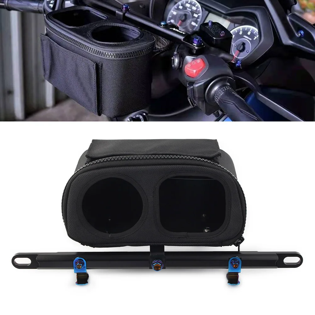 Motorcycle Handlebar Water Cup Holder Bottle Bag with Stabilizer Bar For YAMAHA NMAX XMAX TMAX 530 500 SX DX