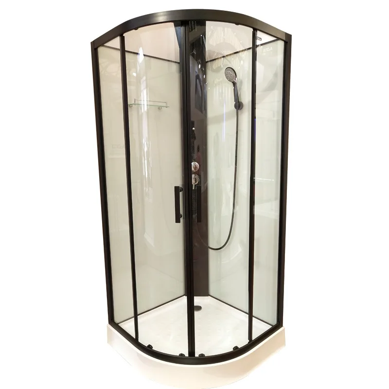 

dry and wet separation integrated bathroom rural bathroom partition explosion-proof glass fan-shaped simple