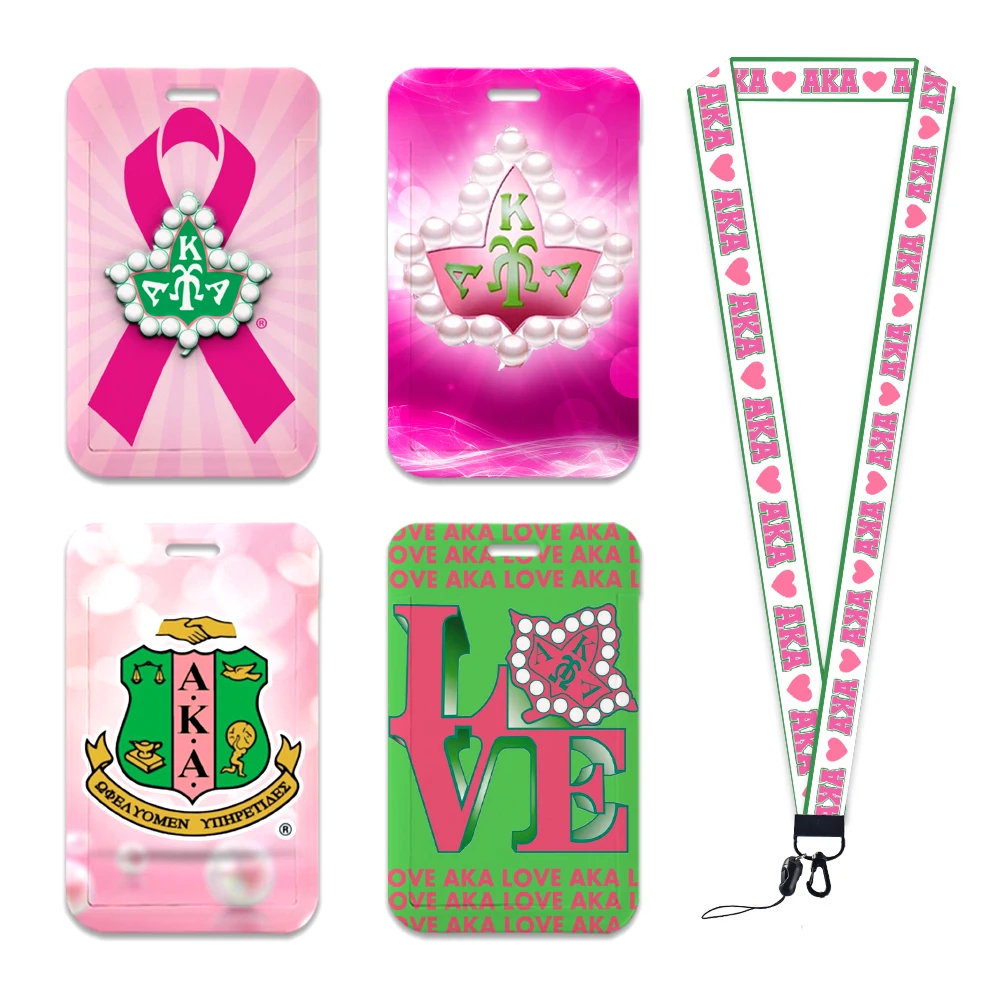 New Style Card AKA Sleeve Protector Sorority Custom Fashionable Personality Name Id Card Badge Holder Lanyard