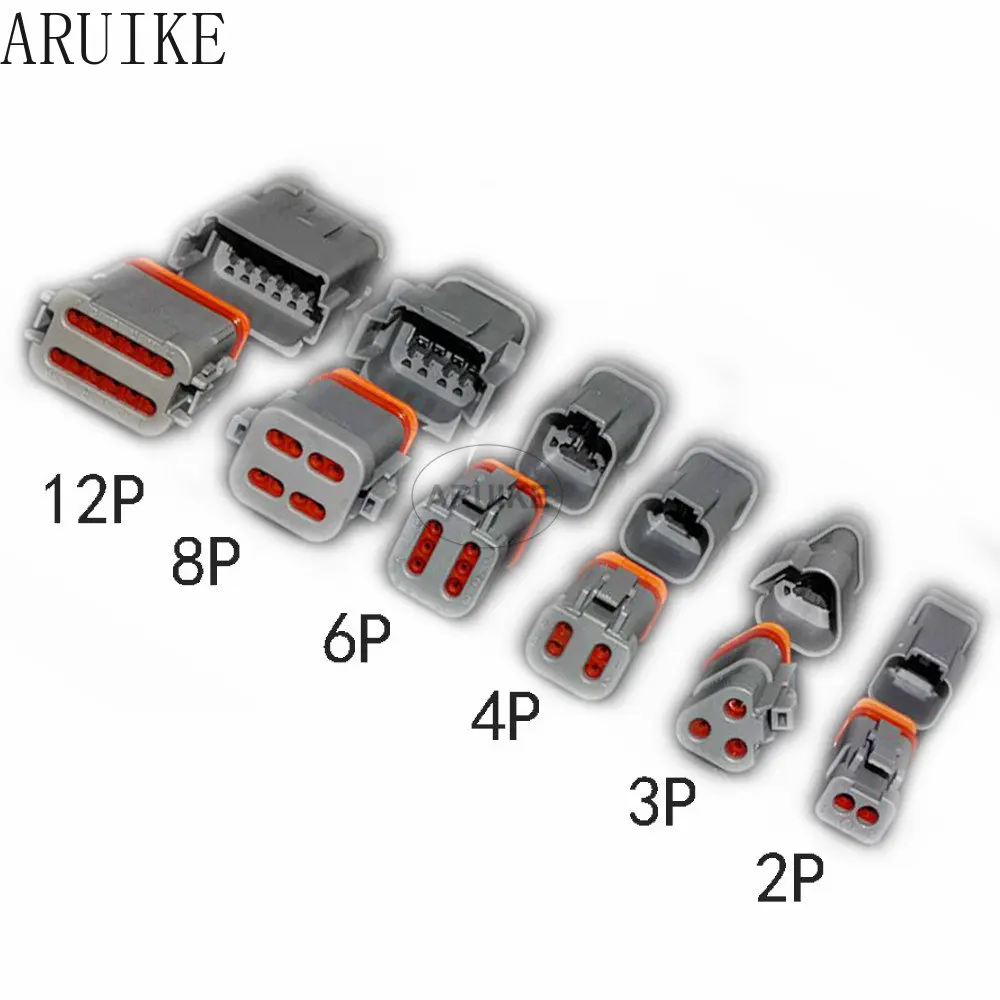 

2P/3P/4P6P/8P/12P DT06-2S-E003 Connector DT04-2P-E003 DT06-4S-E003 DT06-12S with the Cover Grey Color DT Series