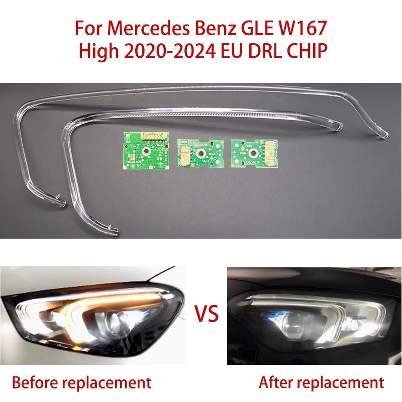 

Chip Light Guide Strip Angel Eye For Mercedes Benz GLE W167 2020-2024 LED European Ballast Repair Kit White Light Car DRL CHIP