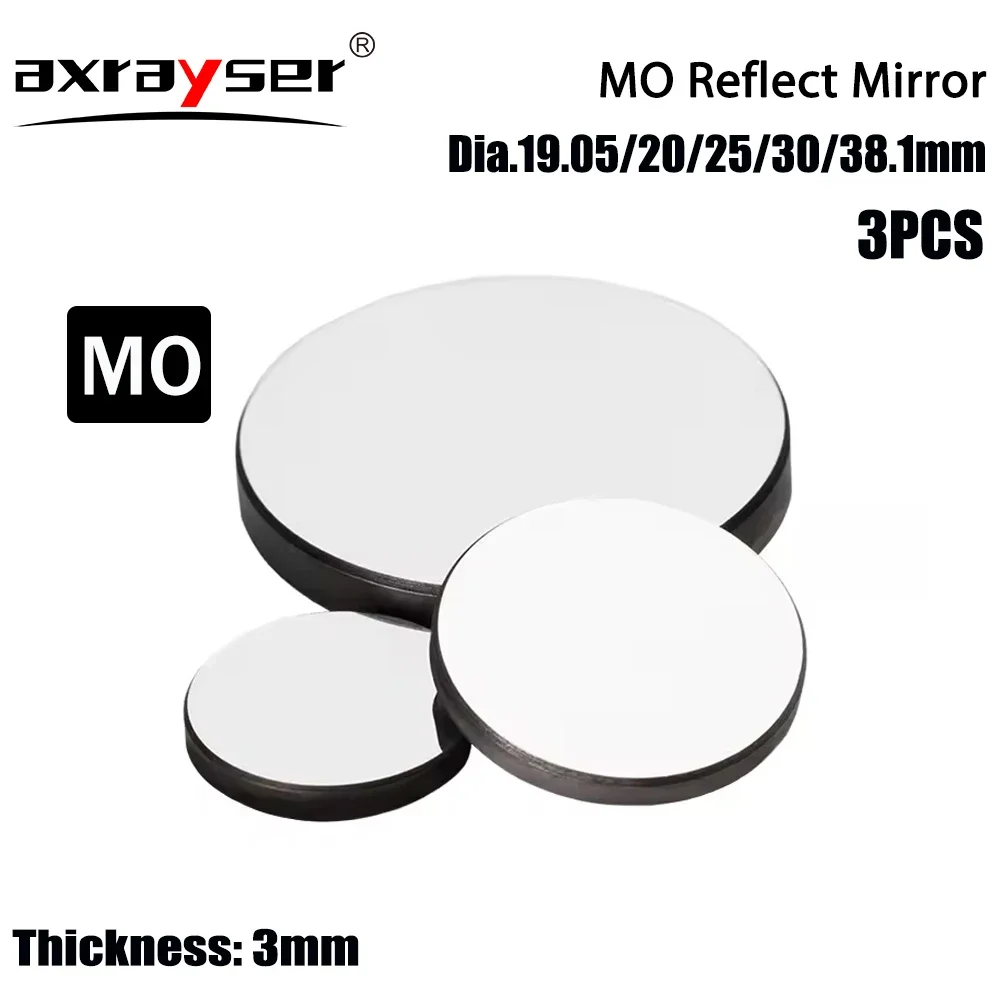 

Co2 Mo Reflective Mirror 3Pcs Dia.19.05/20/25/30/38.1mm Thickness 3mm For Co2 Laser Engraving And Cutting Machine