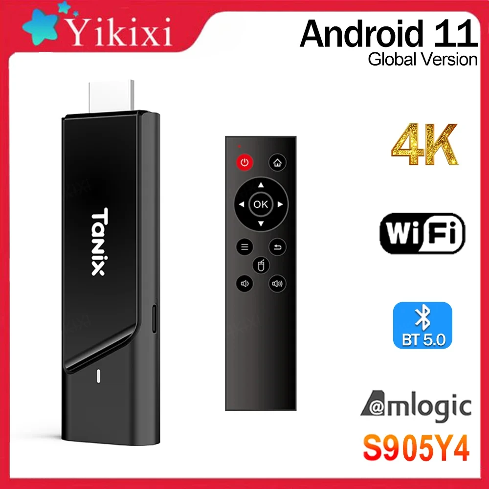 TANIX TX9 Smart TV Box Amlogic S905Y4 Android 11 TV Stick AV1 2G 16G DDR4 2,4G и 5G Dual WIFI BT5.0 4K MINI TV Dongle Медиаплеер TANIX TX9 Smart TV Box Amlogic S905Y4 Android 11 TV Stick AV1 2G 16G DDR4 2,4G и 5G Dual WIFI BT5.0 4K MINI TV Dongle Медиаплеер