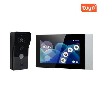7 inç IPS ekran Tuya uzaktan kumanda kablolu WIFI kapı telefonu interkom görsel kapı zili 120 derece ev güvenlik kapısı görüntüleyici