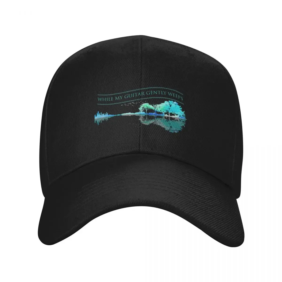 While My Guitar Gently Weeps - Guitar Artwork Nature Baseball Cap men's big size hat hard hat hiking hat Hats Woman Men's