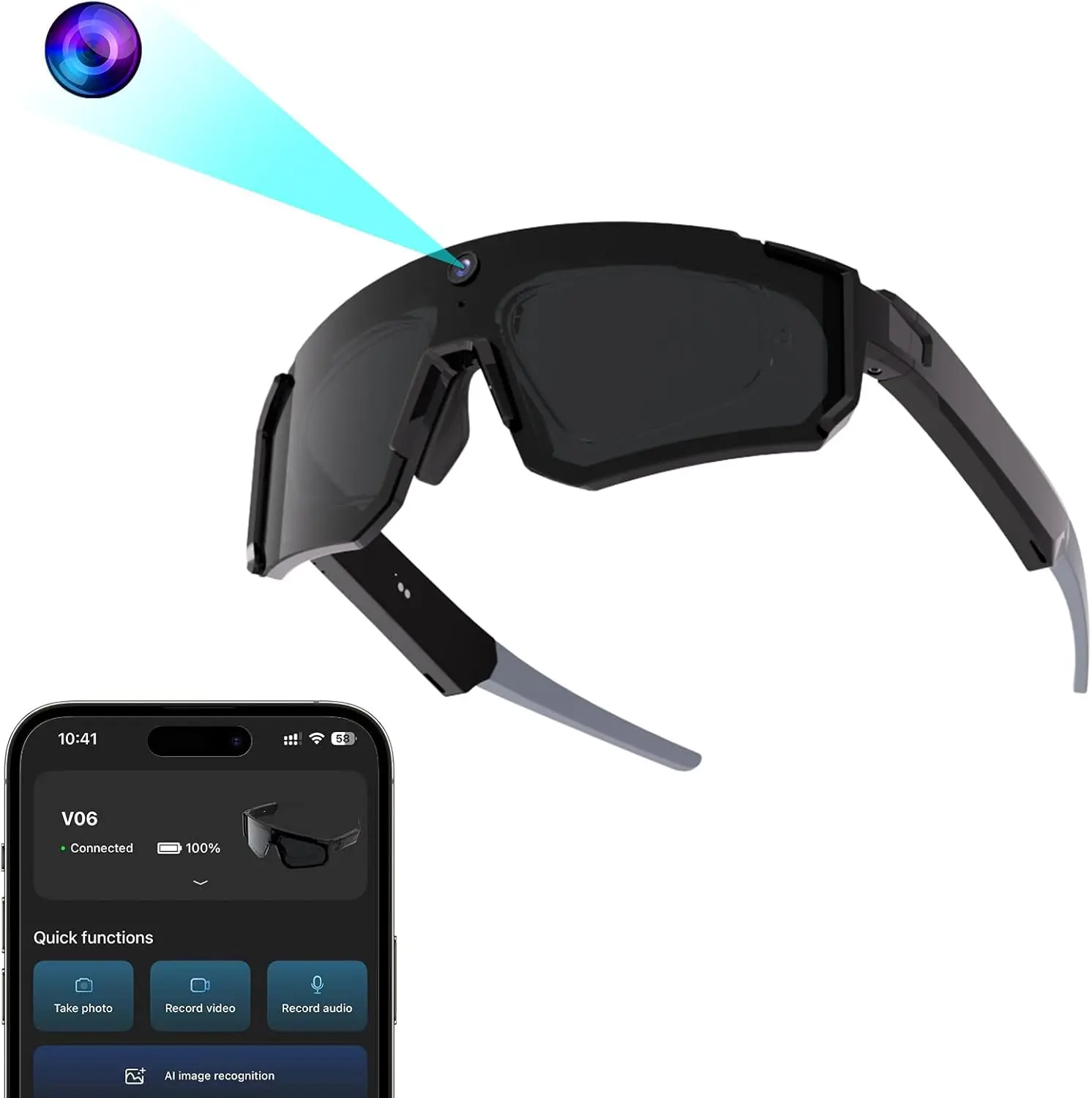 

Умные очки с ИИ 2026 года - 4K EIS, поляризация UV400, поддержка ChatGPT, двойной микрофон с шумоподавлением, IP54 | Велосипедный туризм