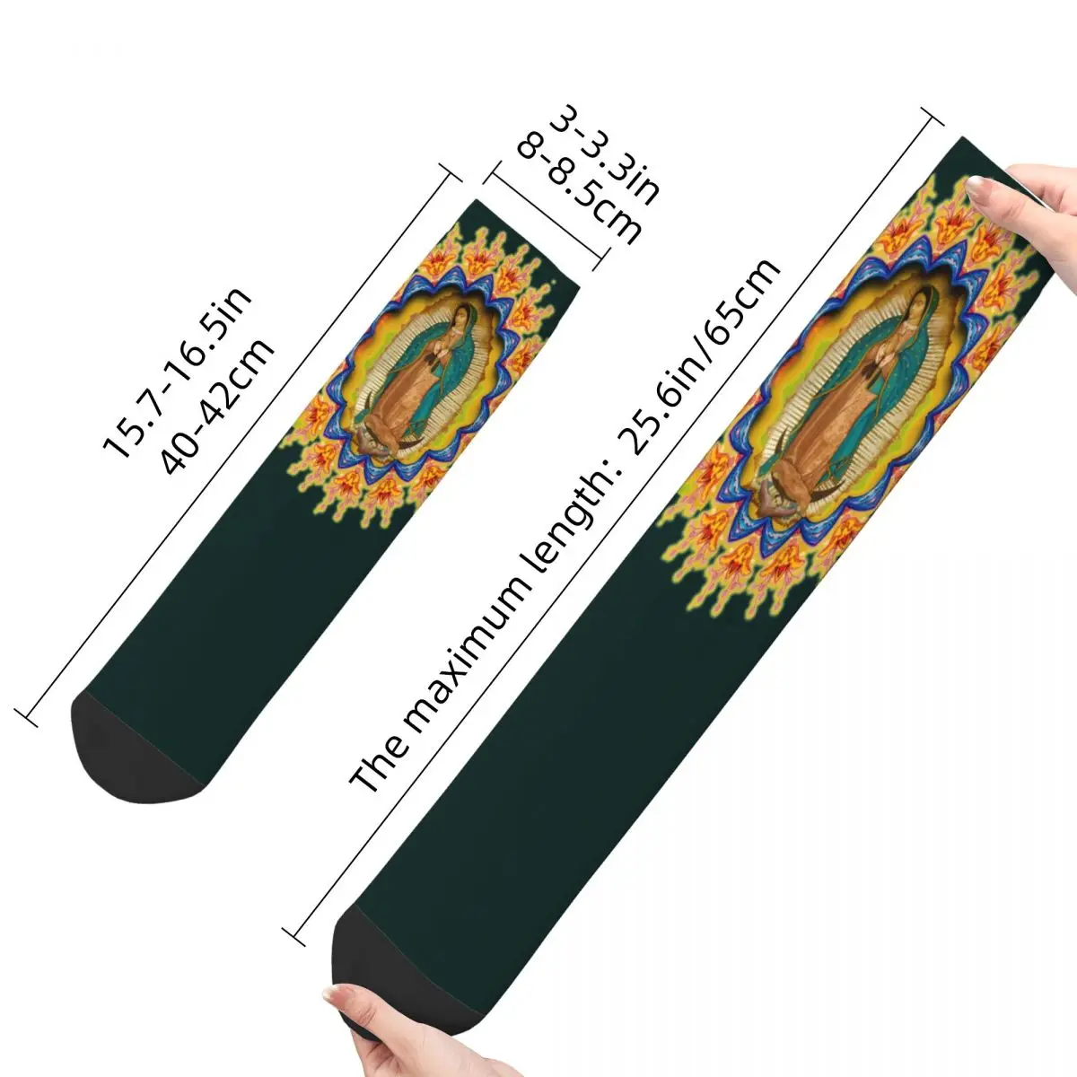 Our Lady Of Guadalupe Virgin Mary Socks Men Women Casual Socks Novelty Spring Summer Autumn Winter Middle Tube Socks Gifts