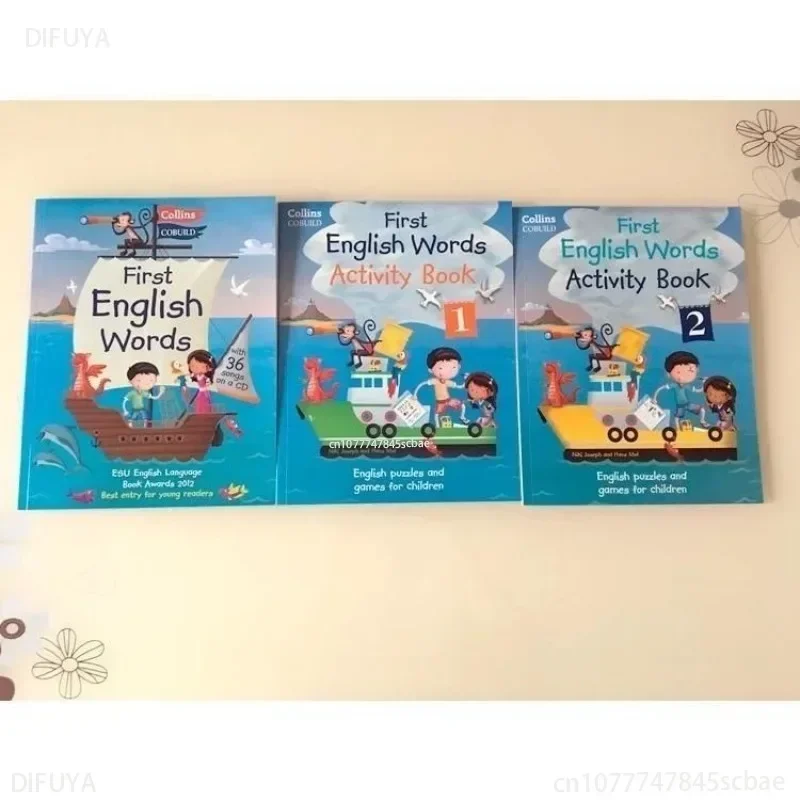 

3 Books Collins First English Words English Original Illustrated Dictionary for Children DIFUYA