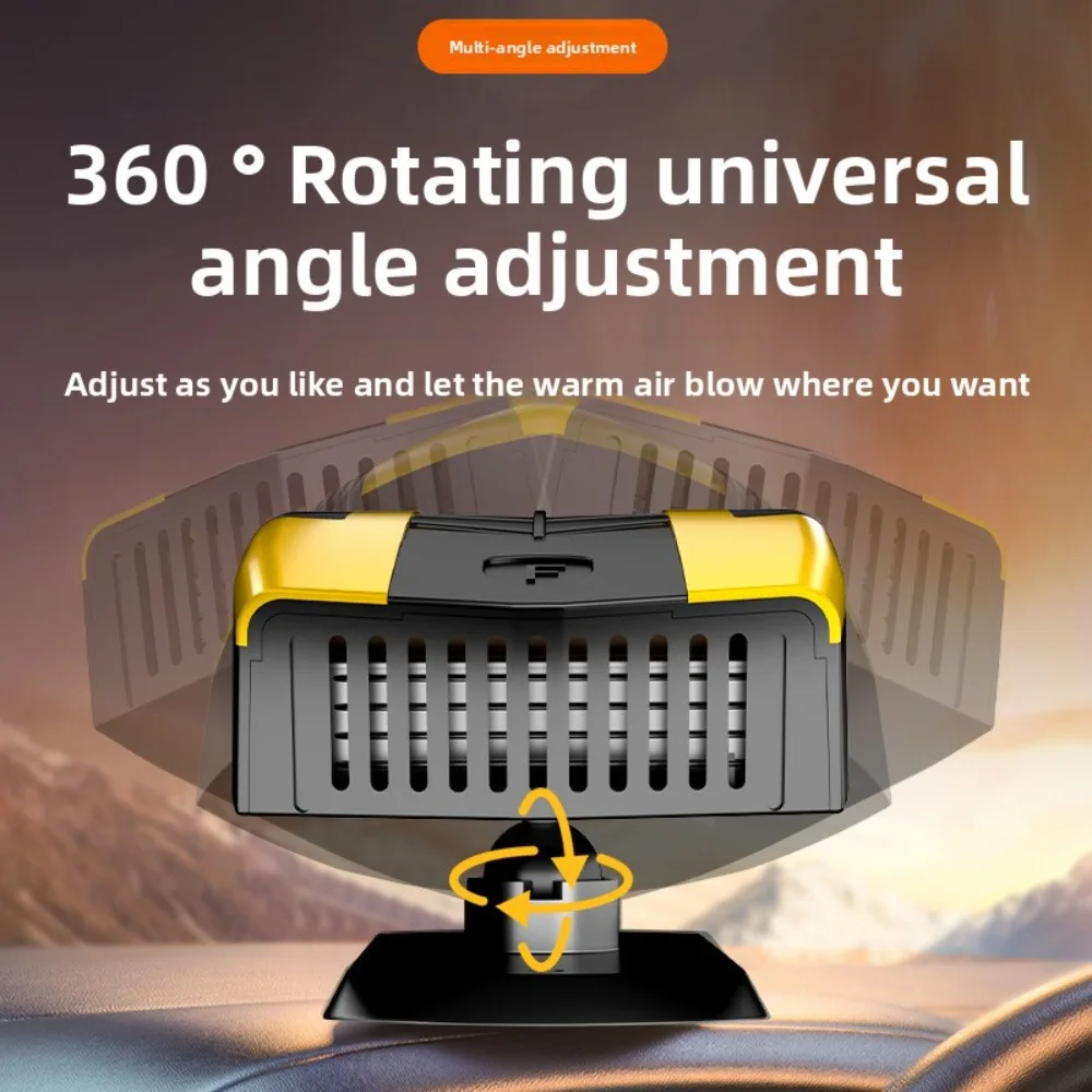 Aquecedor de carro, descongelador automático, 12v, aquecimento rápido, elétrico, portátil, rotação de 360 graus, para rv, caminhão, automóvel, 1 peça