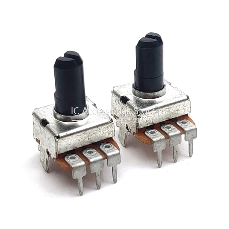 2PCS RK12 Vertical Square Type Adjustable Rotary Potentiometer B20K B50K B150K Single Connection 3Pin Audio Volume D Shaft 13mm