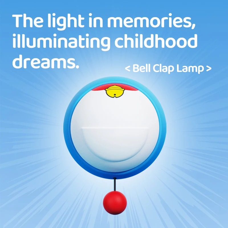 

Cute Bell Clap Night Light USB Rechargeable 3 Level Dimmable Bedside Lamp Touch Timing Wall Lamp for Bedroom Cabinet Staircase