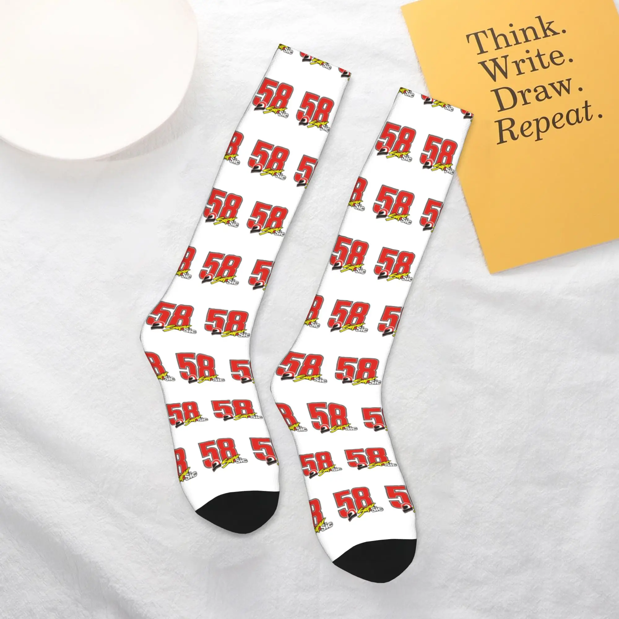 

All Seasons Crew Stockings Marco Simoncelli 58 Super Sic Socks Harajuku Funny Hip Hop Long Socks Accessories for Men Women Gifts
