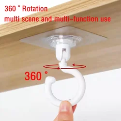 2024 Ceiling Rotary Hook Strong Household Multifunction Adhesive Hook Kitchen Bathroom Wall Key Hanging Door Back Coat Hook