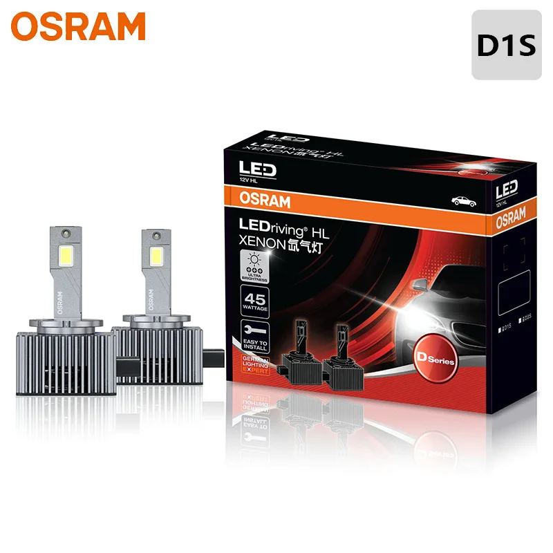 OSRAM D1S LEDriving XENON LED Headlight Bulbs 45W 6000K Pure White Canbus Error Free Auto HID Head Lamps Original Upgrade 2X
