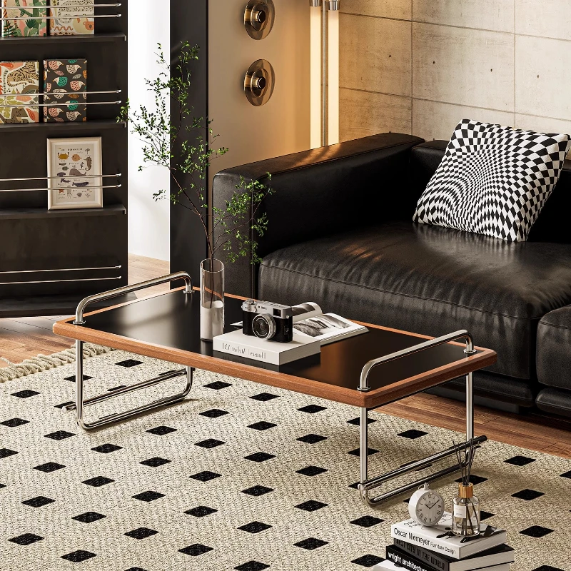 

Bauhaus rectangular coffee table design sense light luxury living room meeting guests negotiation tea table small side table