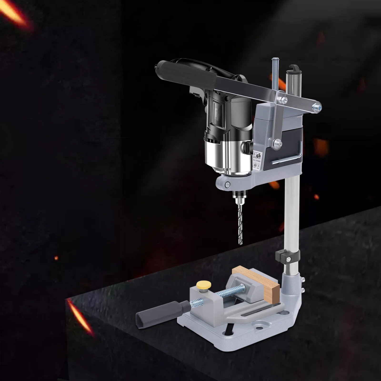 

Floor Drill Press Stand Table with Ergonomic Handle for Drill Workbench Repair Tool Clamp for Drilling Collet, 1.4in To 1.6in