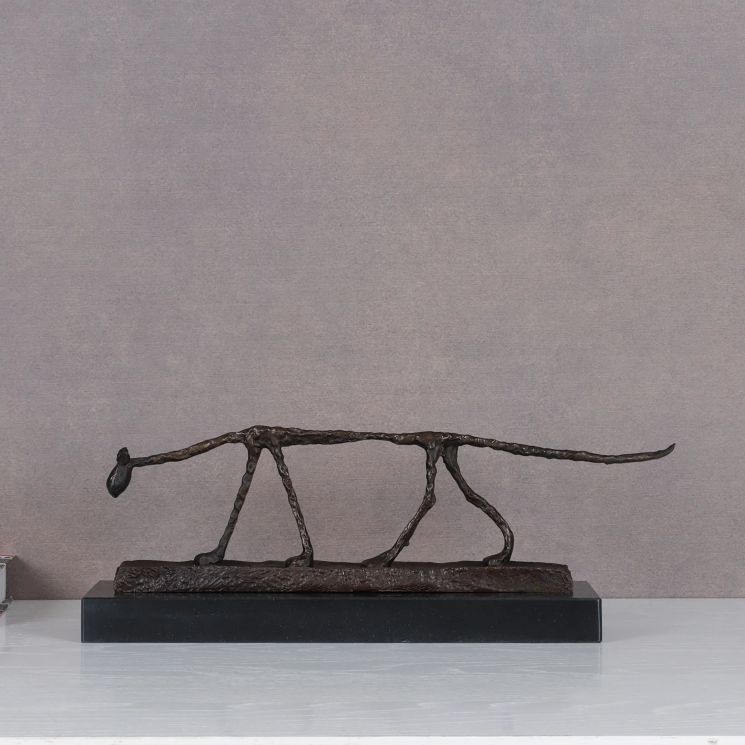 Bronze Abstract Cat Statue by Giacometti European Famous Sculpture Replica Classy Home Decor