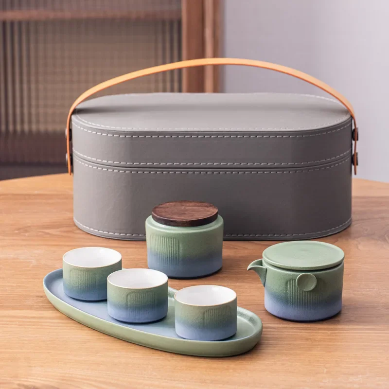 Traditional Teapot Gift Chinese Wedding Tea Ceremony Set Luxury Tea Cup Set Tea Set Outdoor Tea Infuser Gift Set Rolling Tray Se
