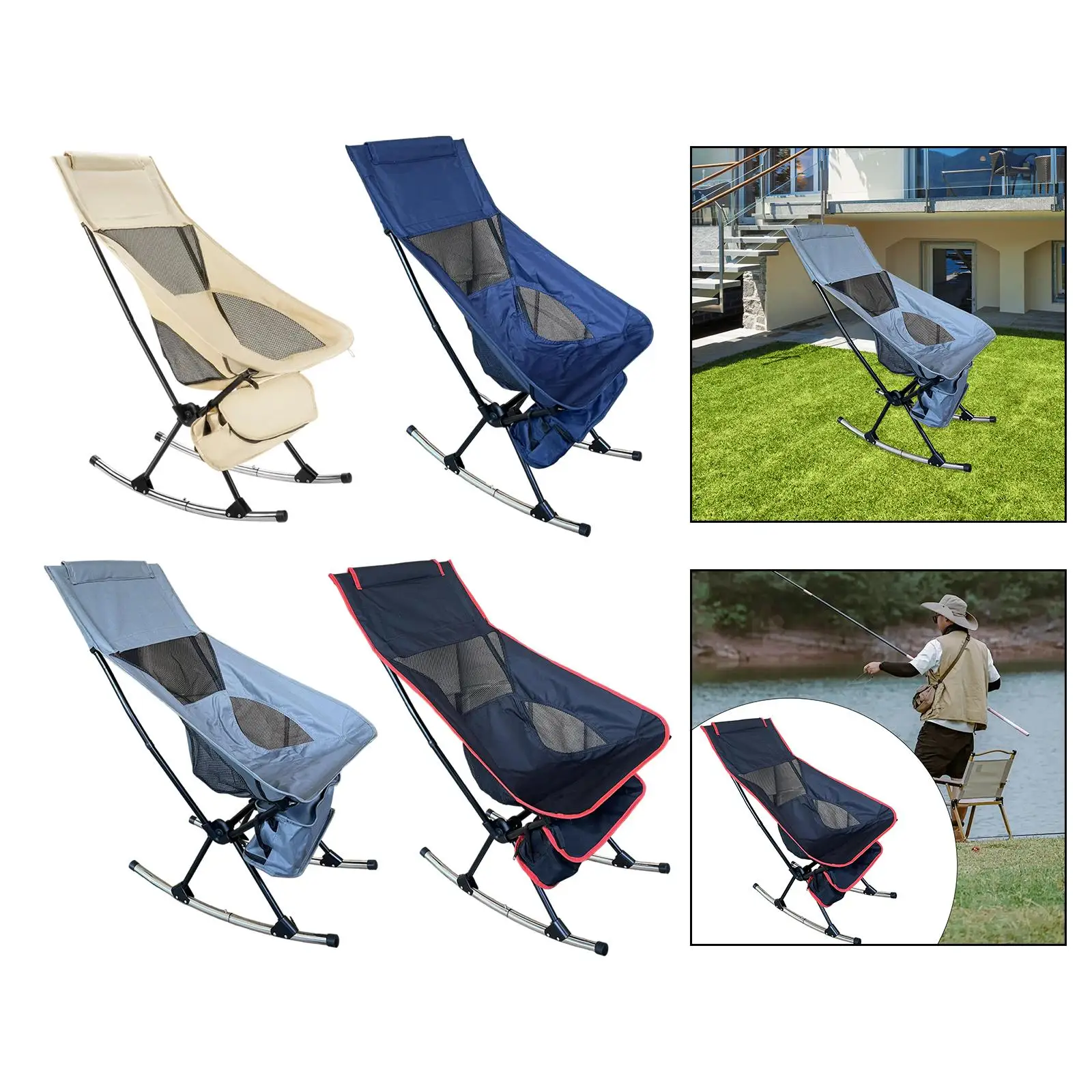 Rocking Camping Chair Accessories Lightweight Compact Traveling Folded Chair