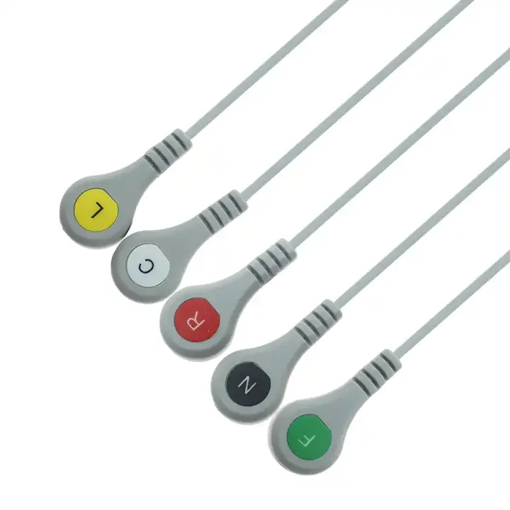 5 Lead ECG Cable 0.9m Snap Connector Fit CMS9000 TLC9803 IEC Interface Wire