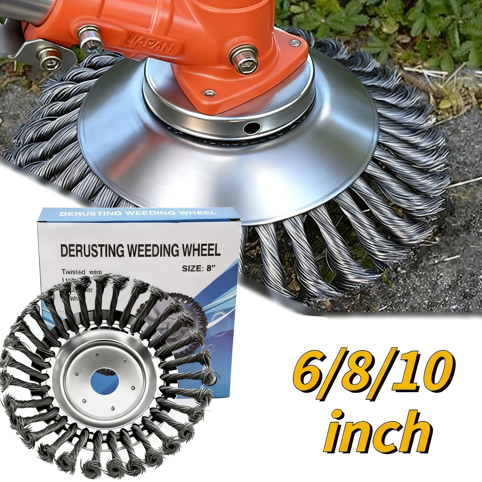 COSY Wire Weeding Wheel Brush Broom Wire Wedding Brush Head Disc U Roll Aluminium Weeds Wacker Mower Wheels