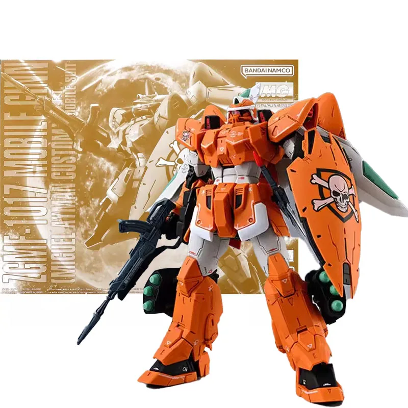 Original Genuine Bandai Anime GUNDAM MOBILE GINN MIGUEL AYMAN CUSTOM MG Assembly Model Toys Action Figure Gifts Collectible Kids